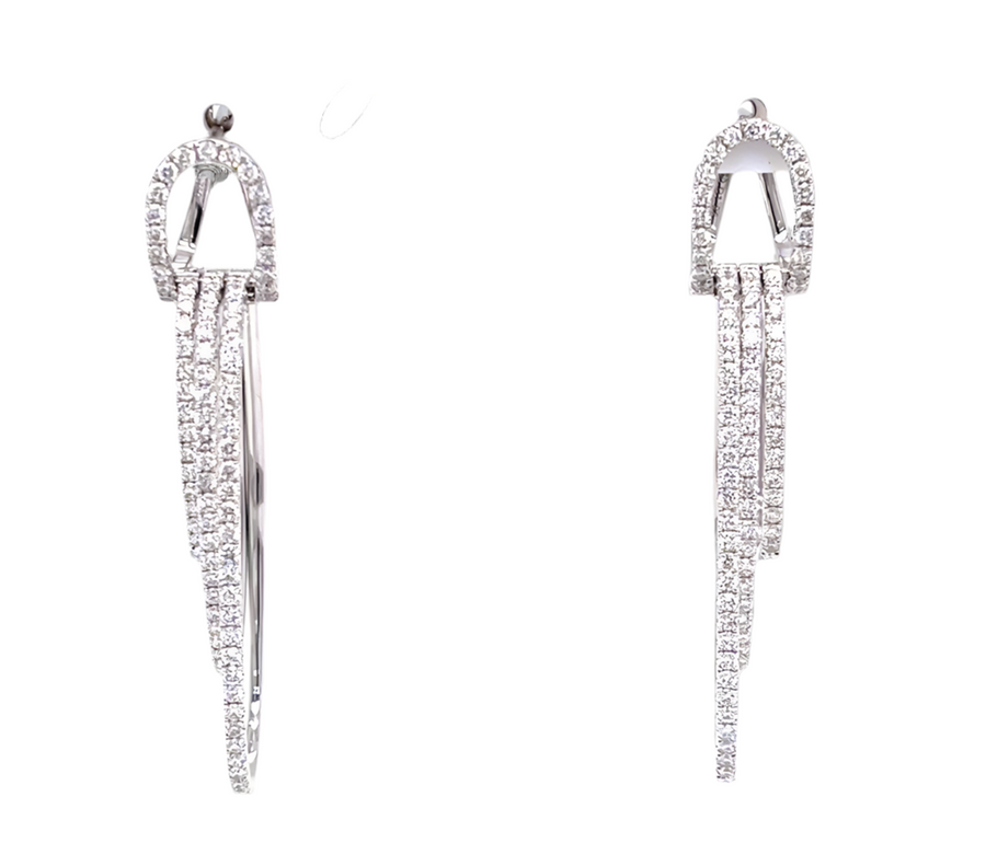 Triple tier Diamond Hoop Earrings