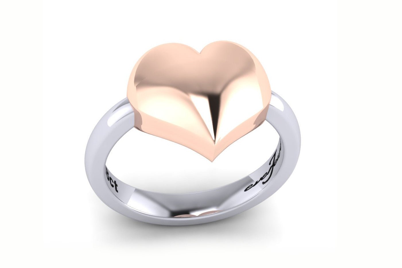 18ct Multi Toned solid Gold Heart Shaped Ring - ForeverJewels Design Studio 8