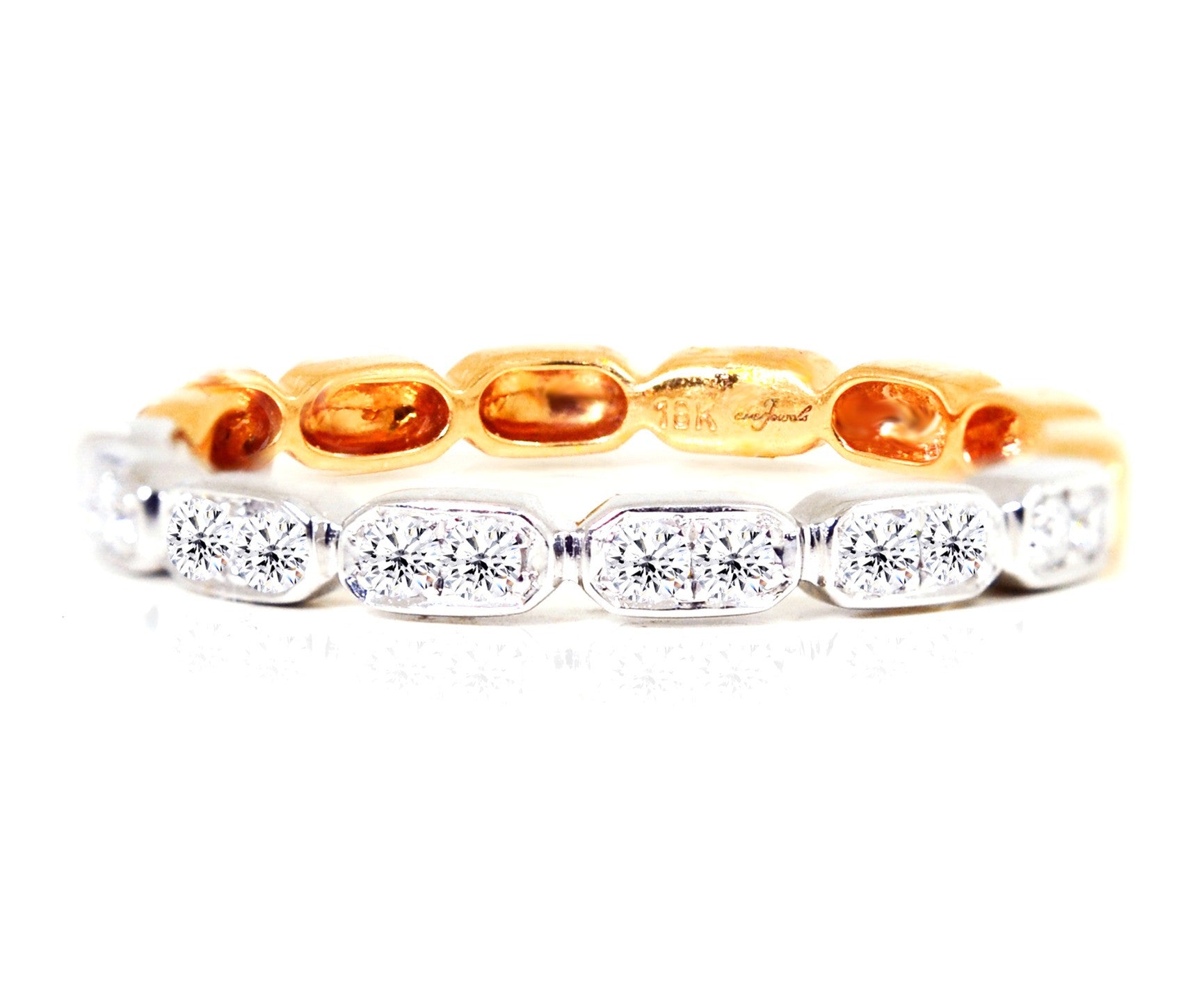 18ct Rose and white gold diamond wedding band - ForeverJewels Design Studio 8