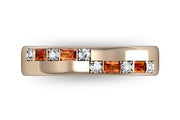 18ct Rose Gold band with round brilliant diamonds cognac emerald diamonds - ForeverJewels Design Studio 8