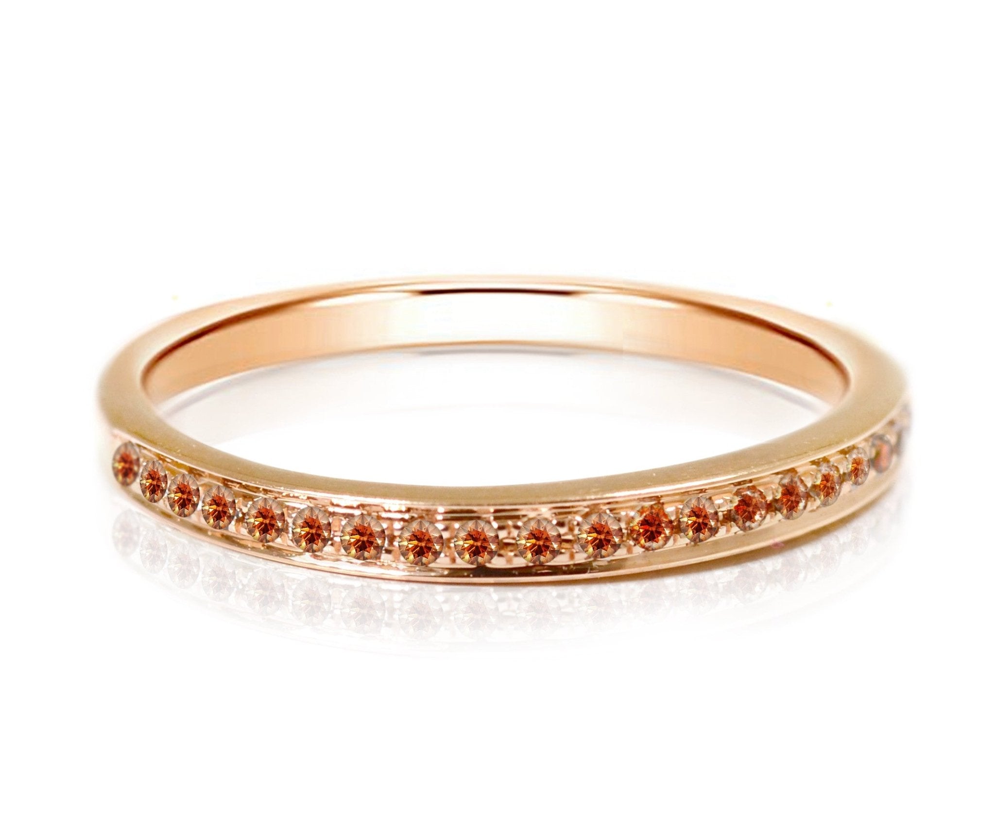 18ct Rose Gold Cognac Diamond Wedding Band - ForeverJewels Design Studio 8