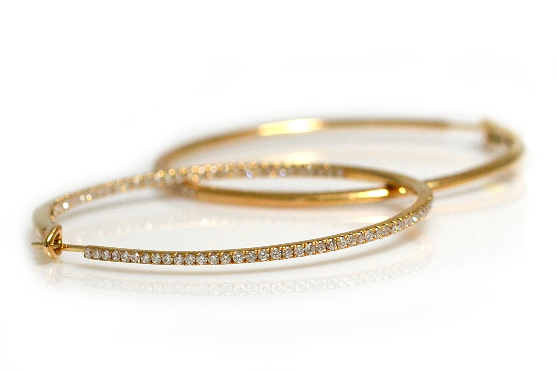 18ct Rose Gold Diamond Hoop Earrings - ForeverJewels Design Studio 8
