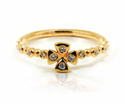 18ct Rose Gold Floral Stackable Dress Ring with Round Brilliant Diamonds - ForeverJewels Design Studio 8