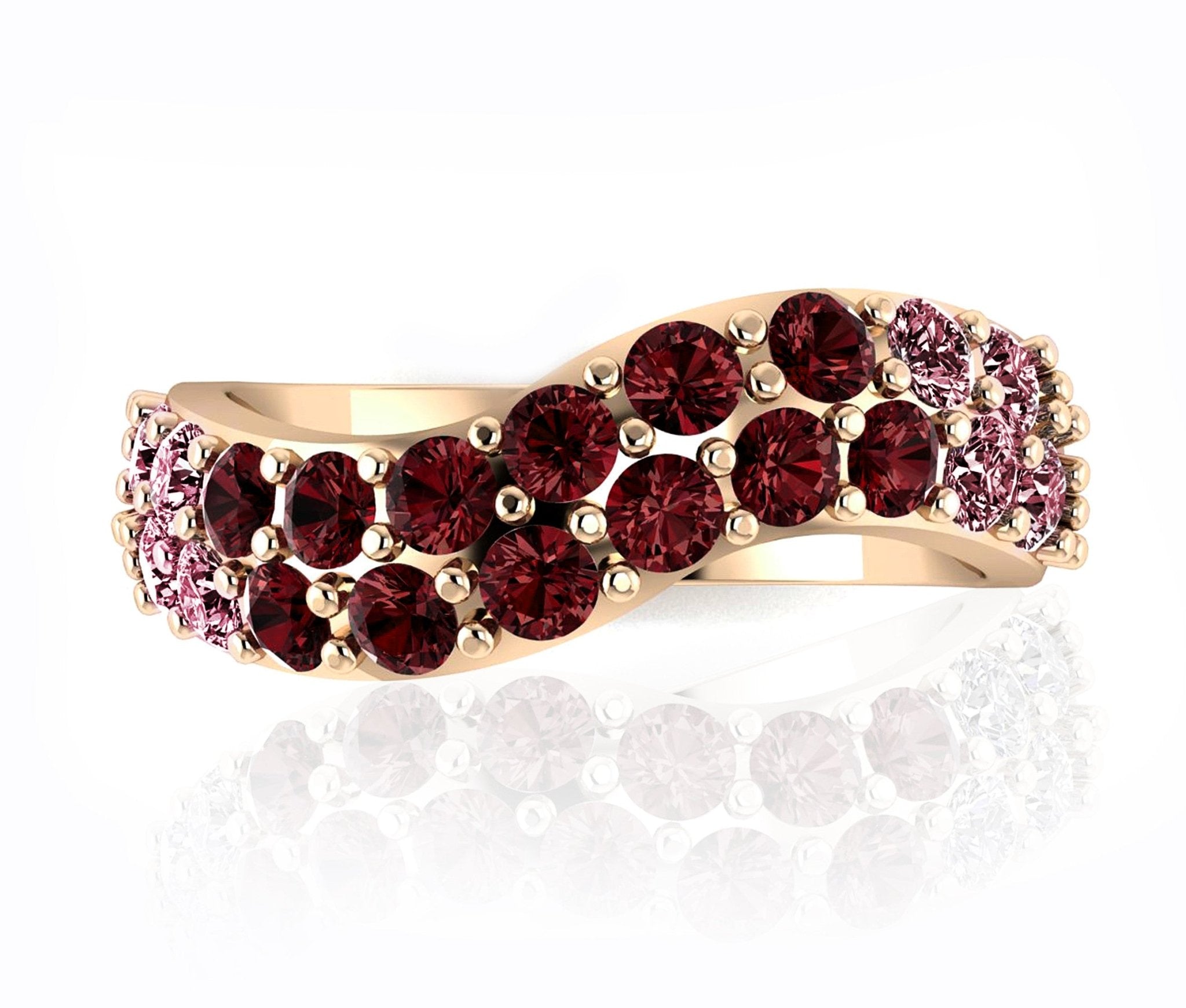 18ct Rose gold round rose spinel and diamond dress ring - ForeverJewels Design Studio 8