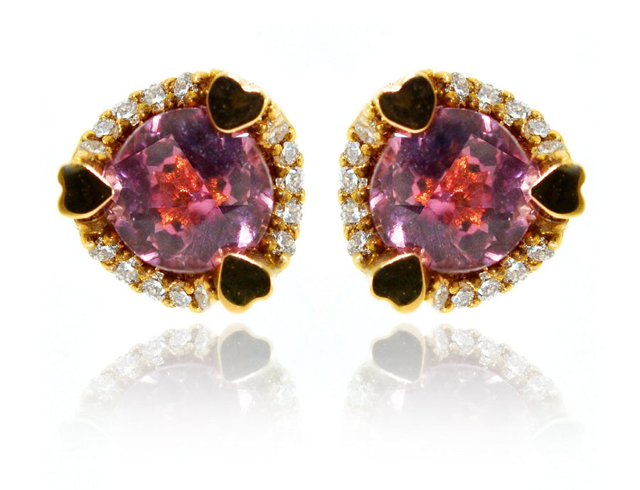 18ct Rose Gold/ WG Studs Malaya Garnet Earrings - ForeverJewels Design Studio 8