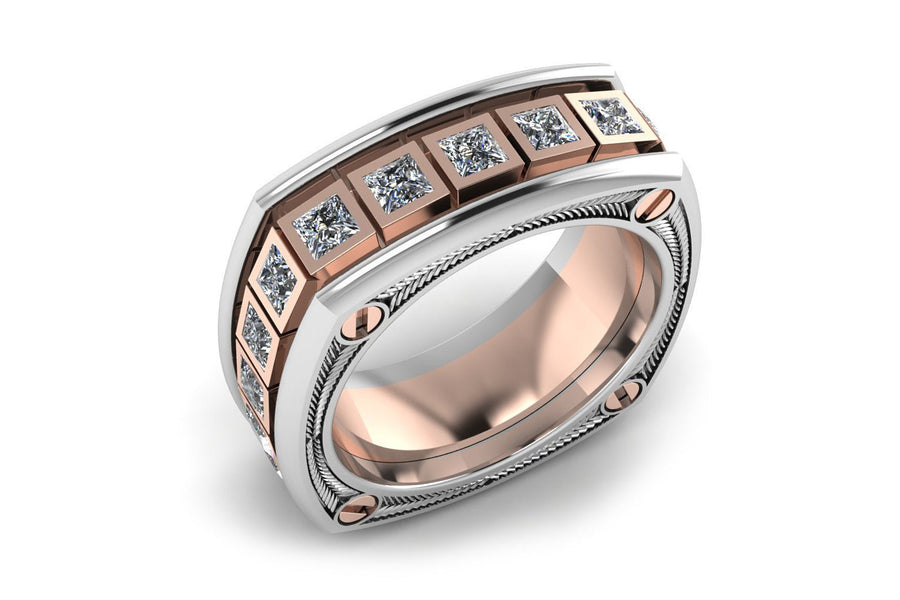18ct Two Toned Rose & White Gold Princess Diamonds - ForeverJewels Design Studio 8