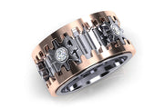 18ct "Wheel of Life" Two Toned Gold Men's Ring - ForeverJewels Design Studio 8