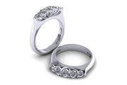 18ct White gold 5 round brilliant diamond wedding band - ForeverJewels Design Studio 8