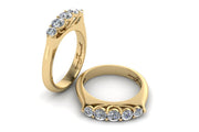 18ct White gold 5 round brilliant diamond wedding band - ForeverJewels Design Studio 8