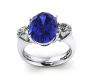 18ct White gold 5.54ct oval tanzanite and diamond dress ring - ForeverJewels Design Studio 8