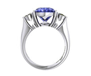 18ct White gold 5.54ct oval tanzanite and diamond dress ring - ForeverJewels Design Studio 8