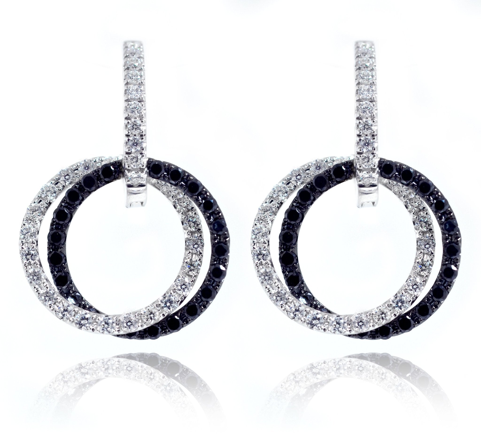 18ct White Gold Blk & Wht Diamond G/SI Earrings - ForeverJewels Design Studio 8