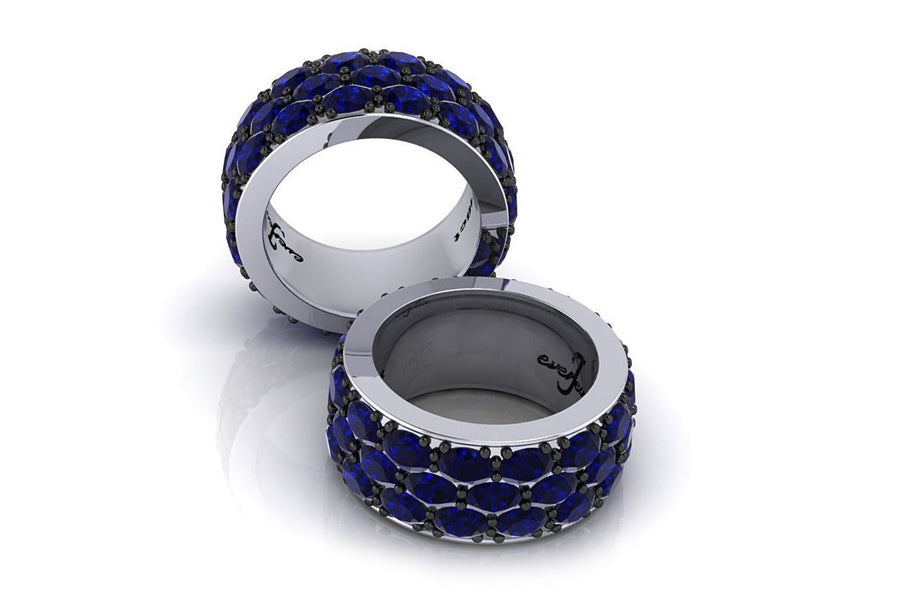 18ct White Gold Blue Saphire Eternity Ring - ForeverJewels Design Studio 8