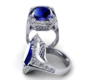 18ct White gold cushion cut 7ct Tanzanite dress ring - ForeverJewels Design Studio 8
