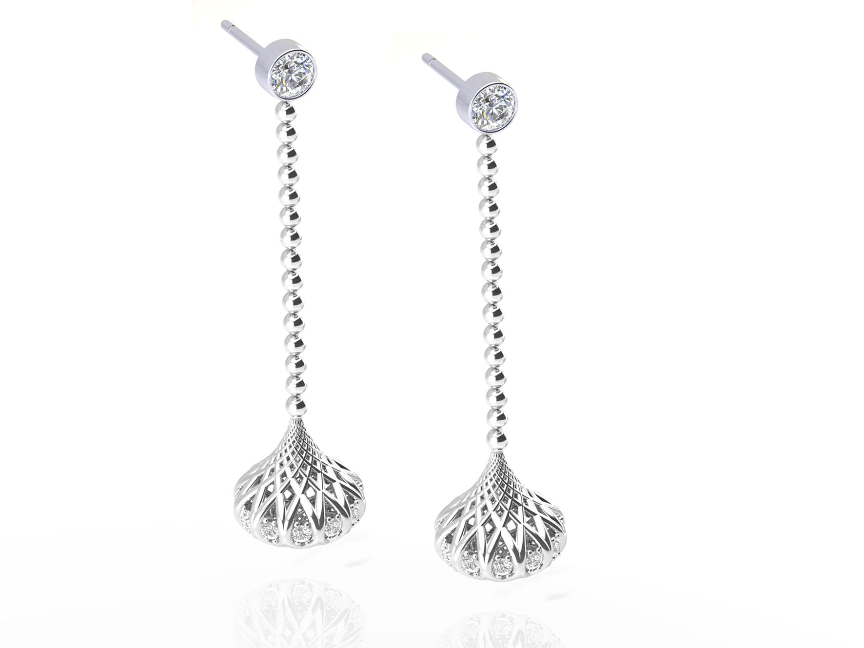 18ct White gold diamond earrings - ForeverJewels Design Studio 8
