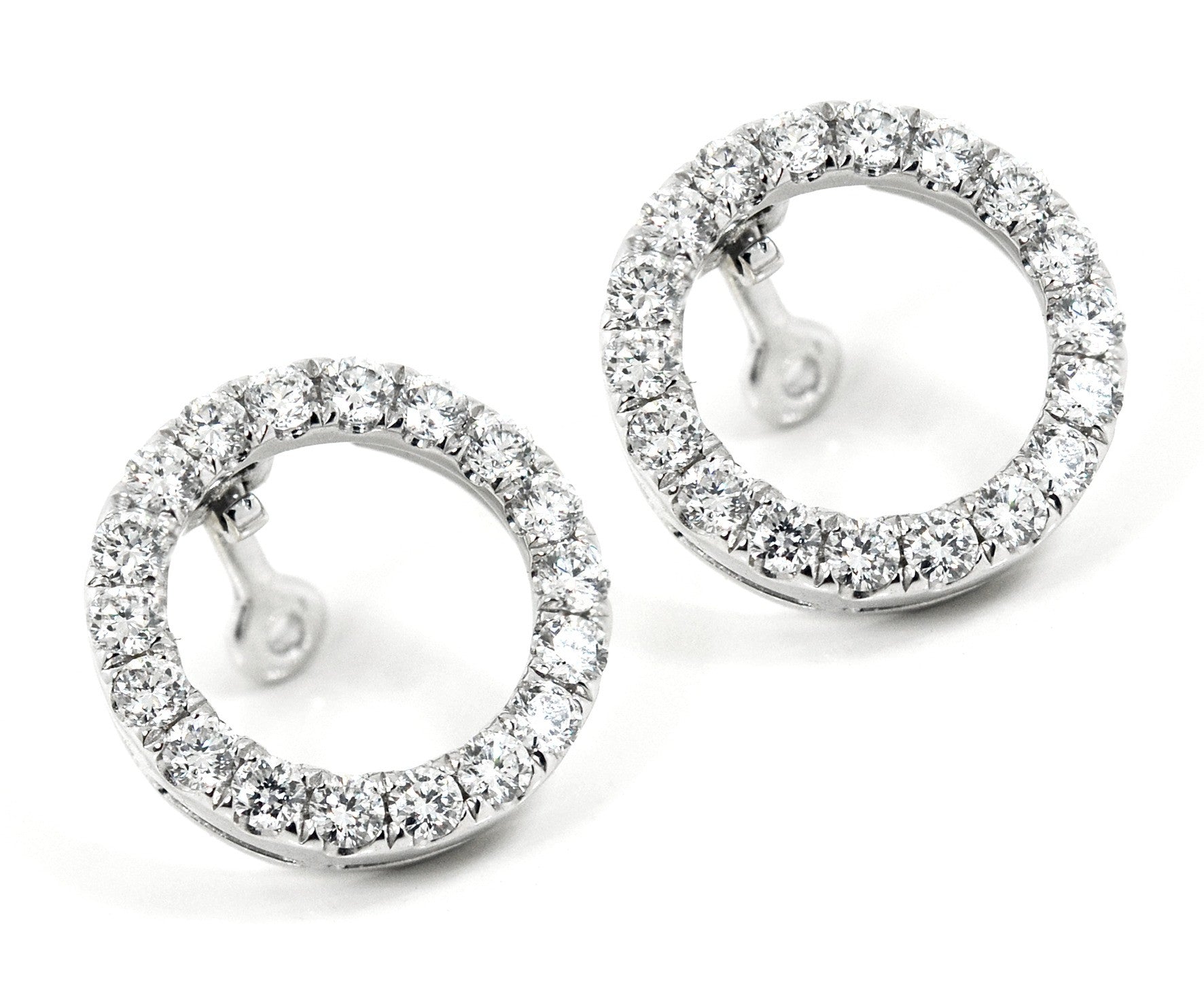 18ct White gold diamond halo attachment for most stud earrings - ForeverJewels Design Studio 8