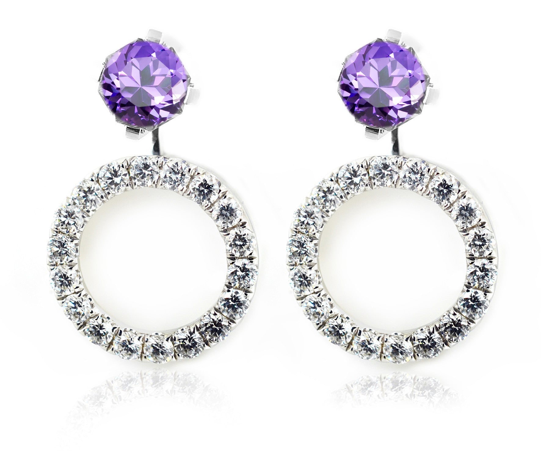 18ct White gold diamond halo attachment for most stud earrings - ForeverJewels Design Studio 8