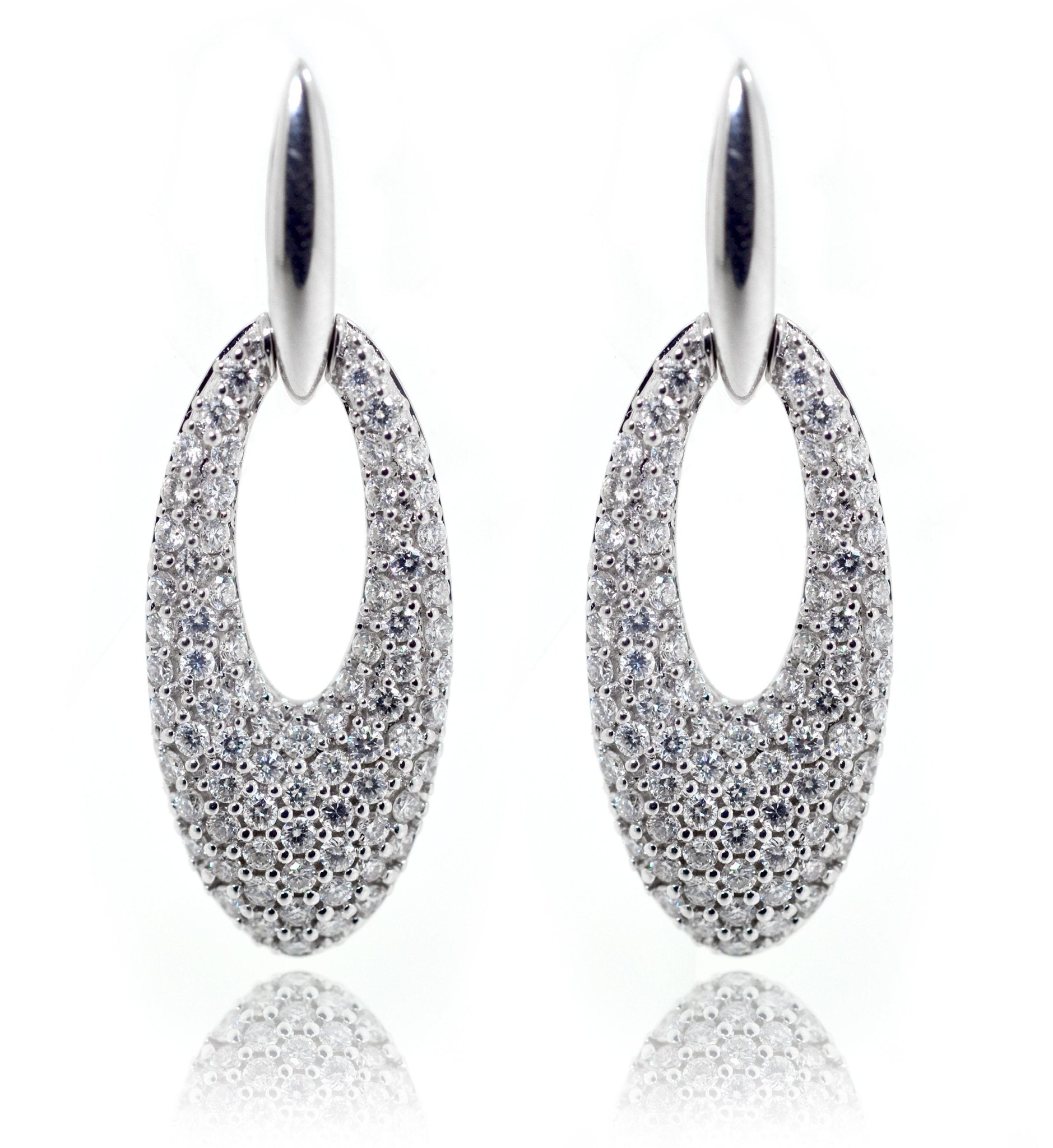 18ct White Gold Diamond Pave Earrings - ForeverJewels Design Studio 8