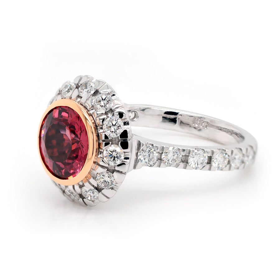 18ct White gold malaya garnet diamond ring - ForeverJewels Design Studio 8