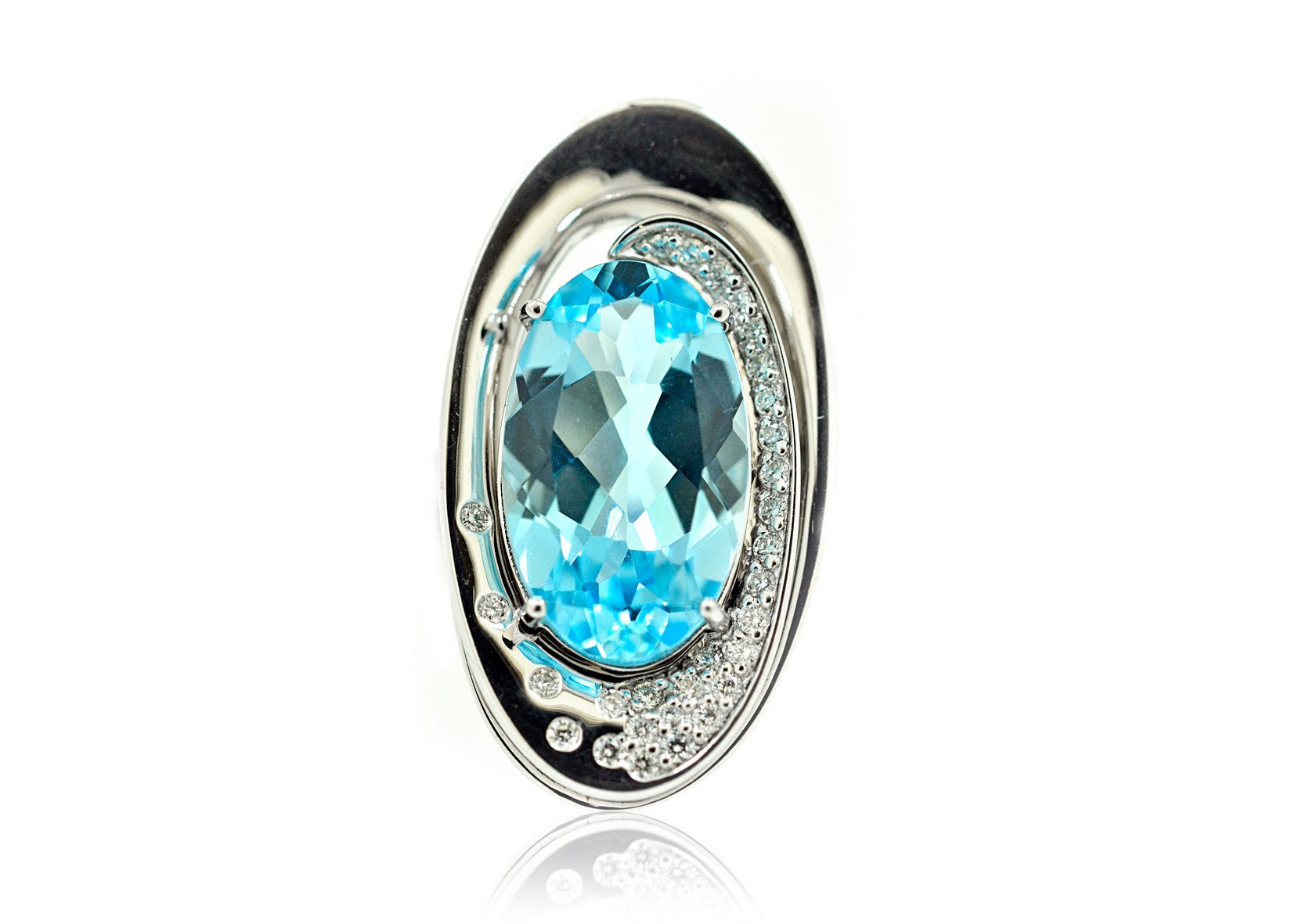18ct White gold oval cut 3ct blue topaz dress ring - ForeverJewels Design Studio 8
