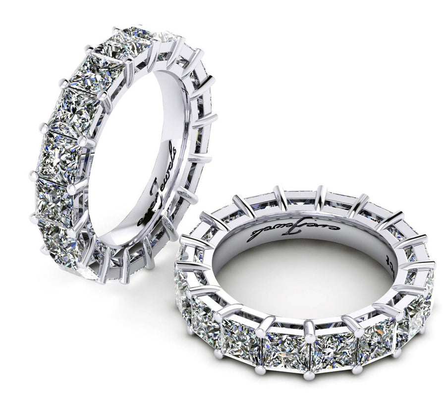 18ct White gold princess cut diamond eternity wedding band - ForeverJewels Design Studio 8