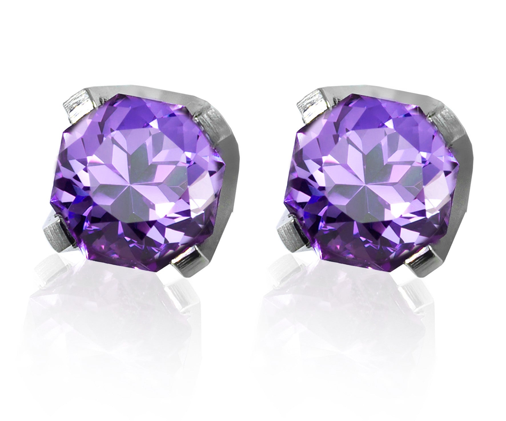 18ct White gold purple 1.35ct stud earrings - ForeverJewels Design Studio 8