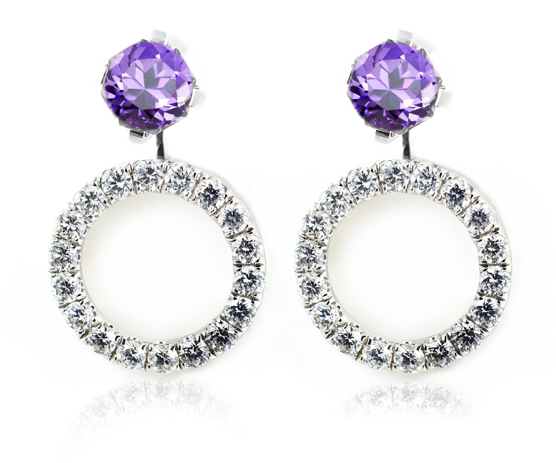 18ct White gold purple 1.35ct stud earrings - ForeverJewels Design Studio 8