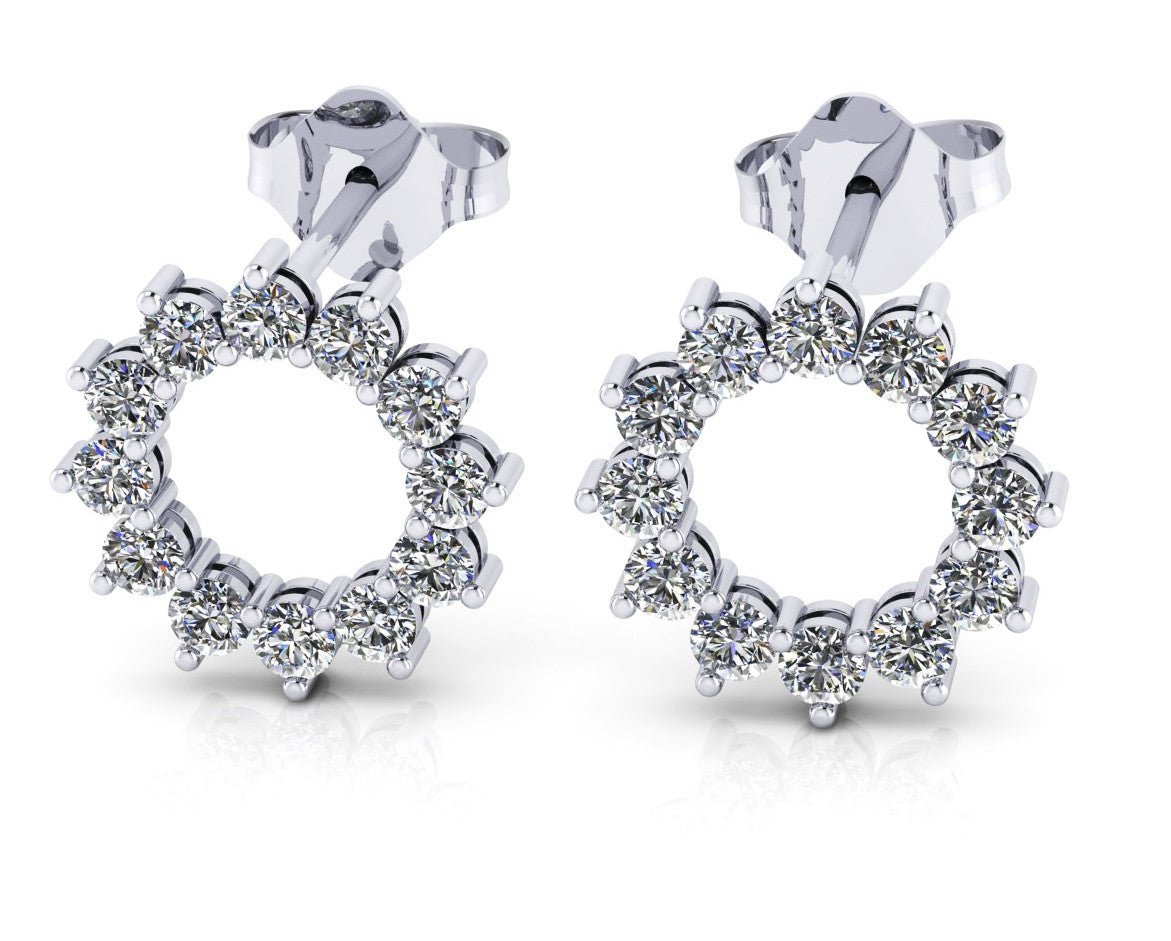 18ct White gold round brilliant diamond earrings - ForeverJewels Design Studio 8