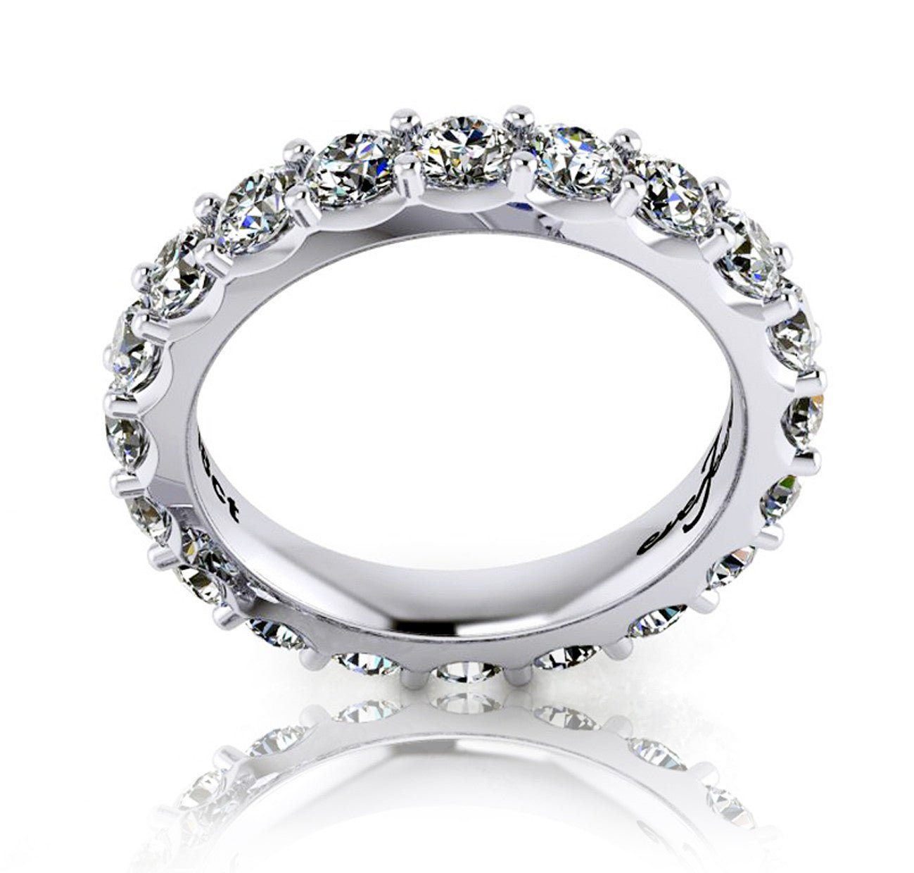 18ct White gold round brilliant diamond eternity wedding band - ForeverJewels Design Studio 8