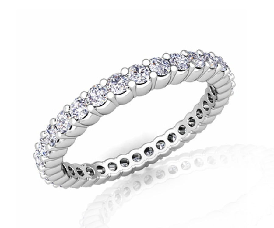 18ct White gold round brilliant diamond eternity wedding band - ForeverJewels Design Studio 8