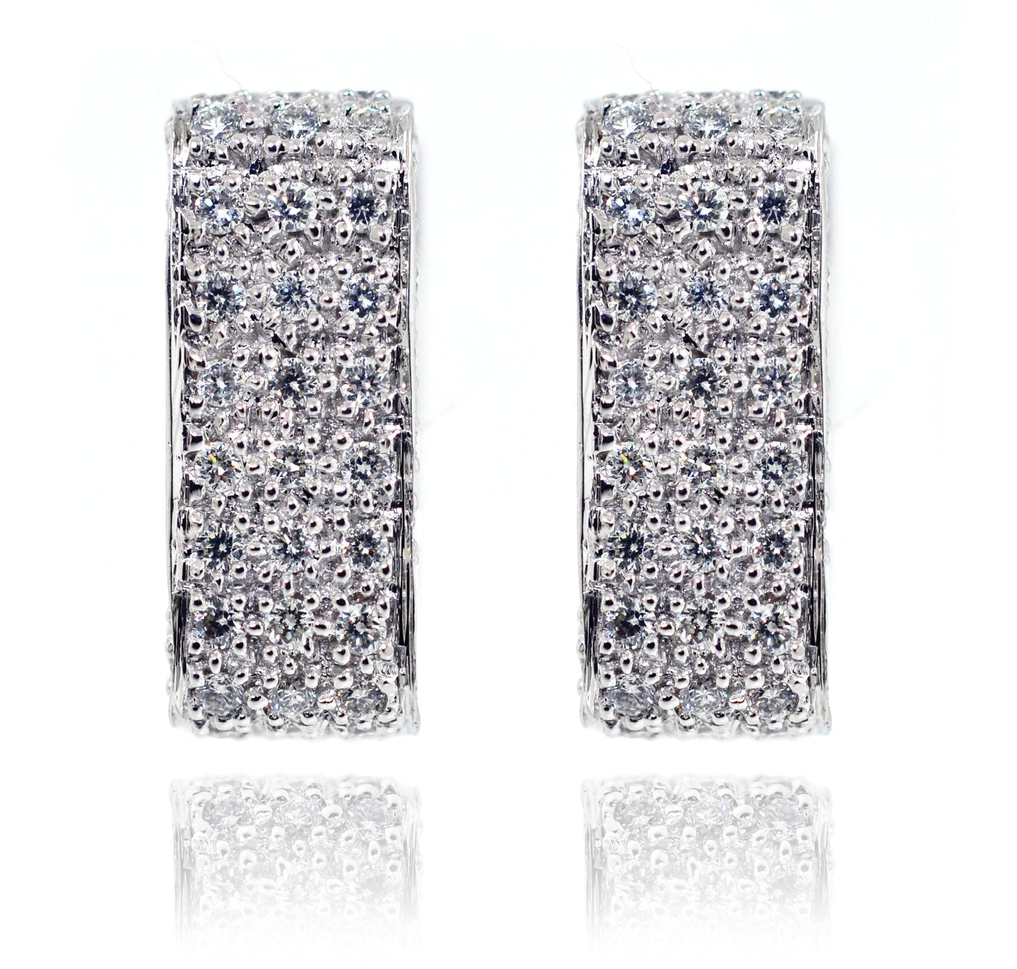 18ct White Gold Square Pave Diamond Earrings - ForeverJewels Design Studio 8