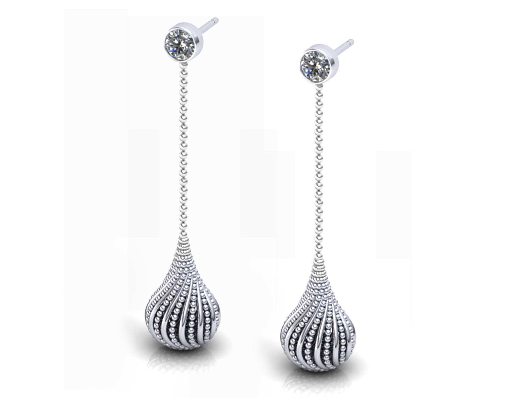 18ct White gold twist design diamond earrings - ForeverJewels Design Studio 8