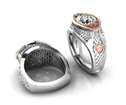 18ct White & rose gold cognac diamond dress ring - ForeverJewels Design Studio 8