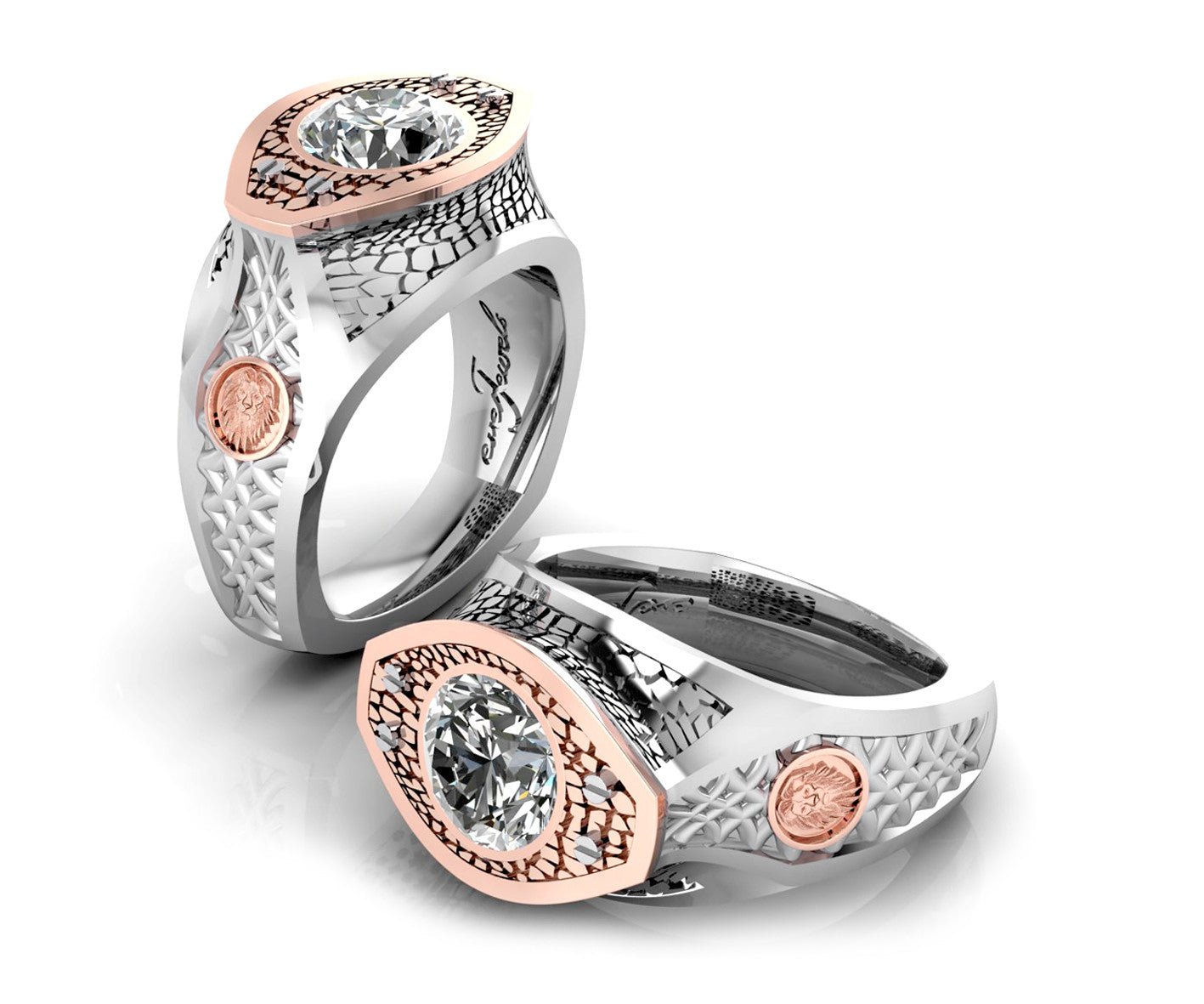 18ct White & rose gold cognac diamond dress ring - ForeverJewels Design Studio 8
