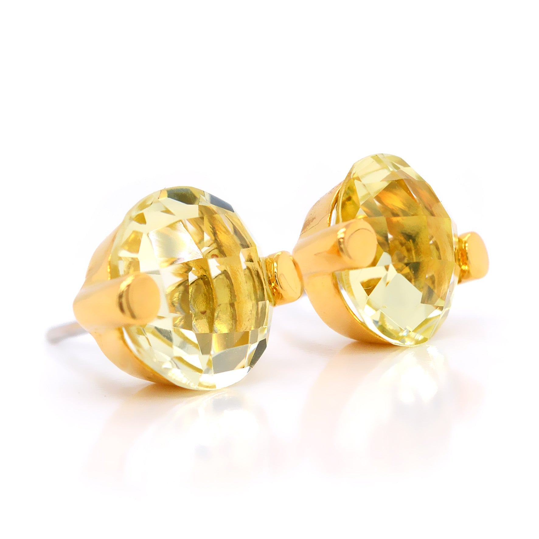18ct Yellow Gold Lemon Quartz Stud Earrings - ForeverJewels Design Studio 8