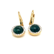 18k yellow gold Green Tourmaline and Diamond halo earrings - ForeverJewels Design Studio 8