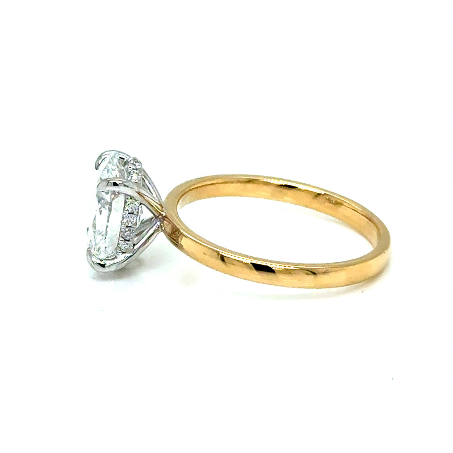 Oval 2.51 Solitaire lab Diamond Engagement Ring