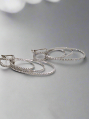 Triple tier Diamond Hoop Earrings