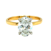 Oval 2.51 Solitaire lab Diamond Engagement Ring