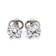 3.68ct Lab Diamond studs Earrings in 18k white gold - ForeverJewels Design Studio 8