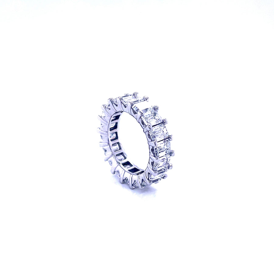Eternity Emerald cut lab diamond Ring