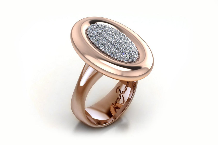 9ct Rose gold oval shape pave diamond ring - ForeverJewels Design Studio 8