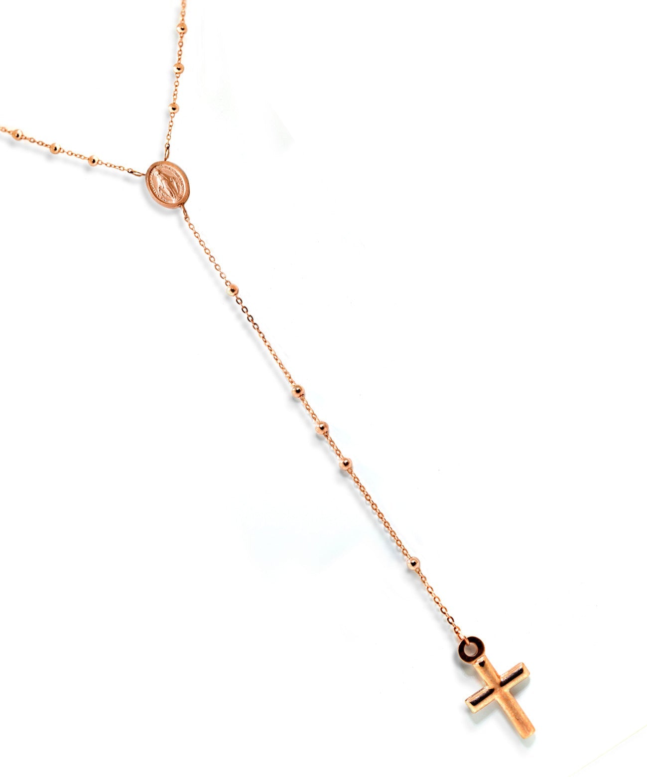 9ct Rose gold Rosary Mother Mary and cross pendant - ForeverJewels Design Studio 8