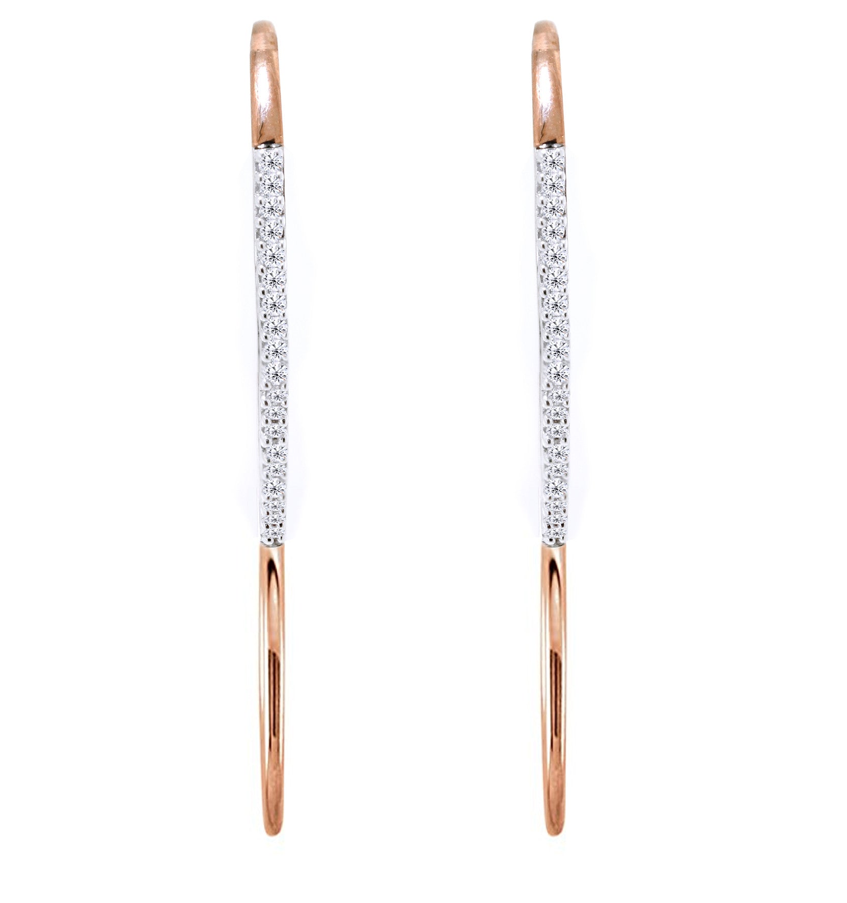 9ct Rose gold shepperd hook earrings with diamonds - ForeverJewels Design Studio 8