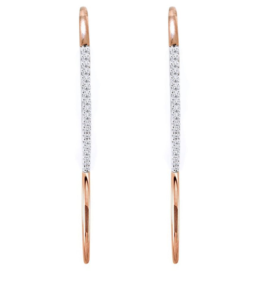 9ct Rose gold shepperd hook earrings with diamonds - ForeverJewels Design Studio 8