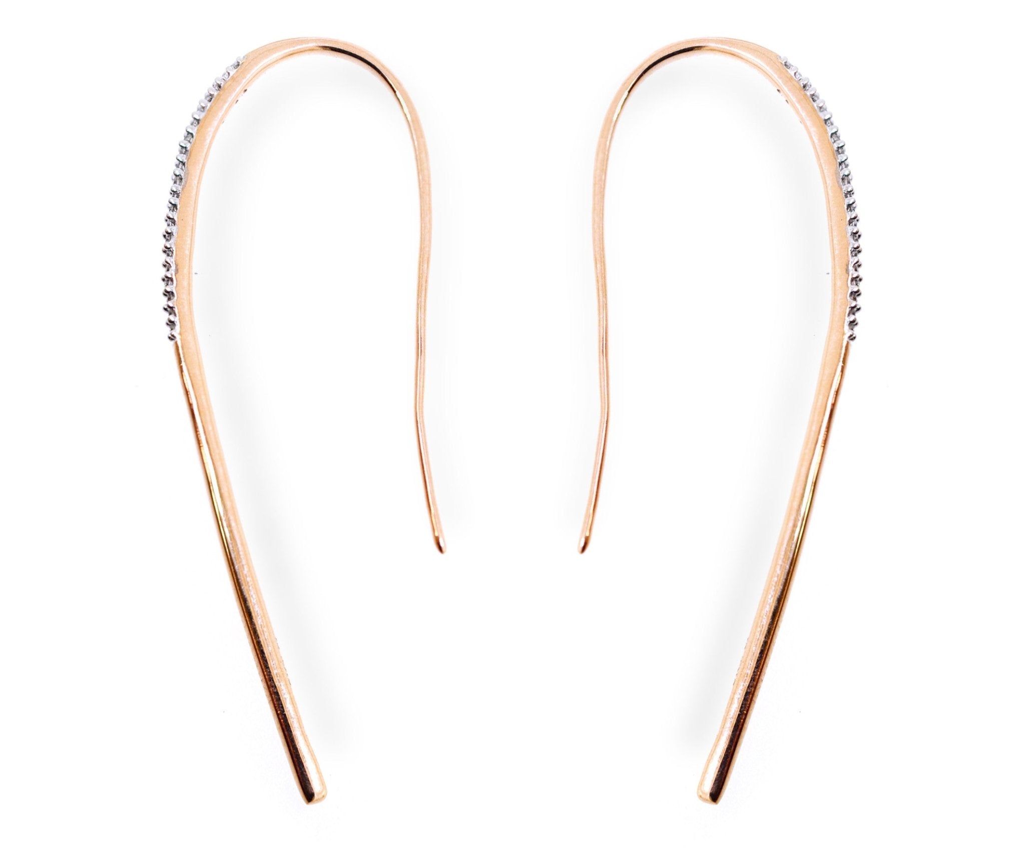 9ct Rose gold shepperd hook earrings with diamonds - ForeverJewels Design Studio 8
