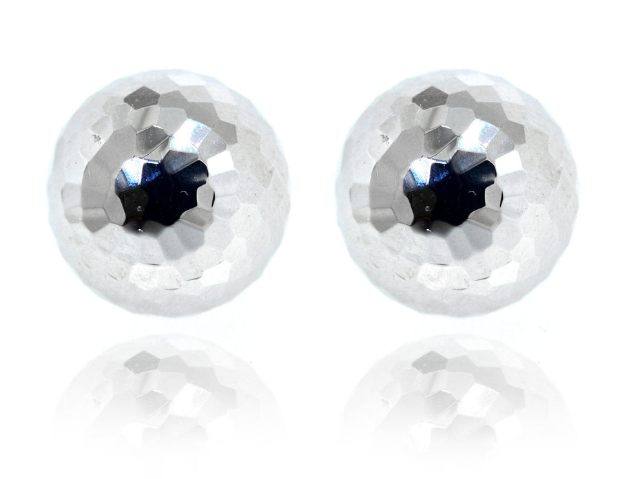 9ct White gold disco balls earring studs - ForeverJewels Design Studio 8