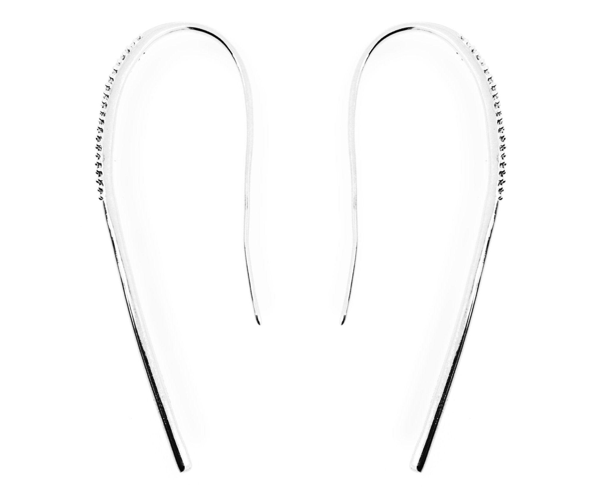 9ct White gold shepperd hook earrings with diamonds - ForeverJewels Design Studio 8