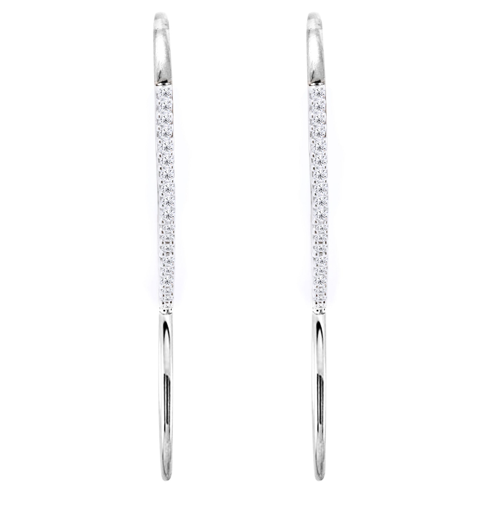 9ct White gold shepperd hook earrings with diamonds - ForeverJewels Design Studio 8