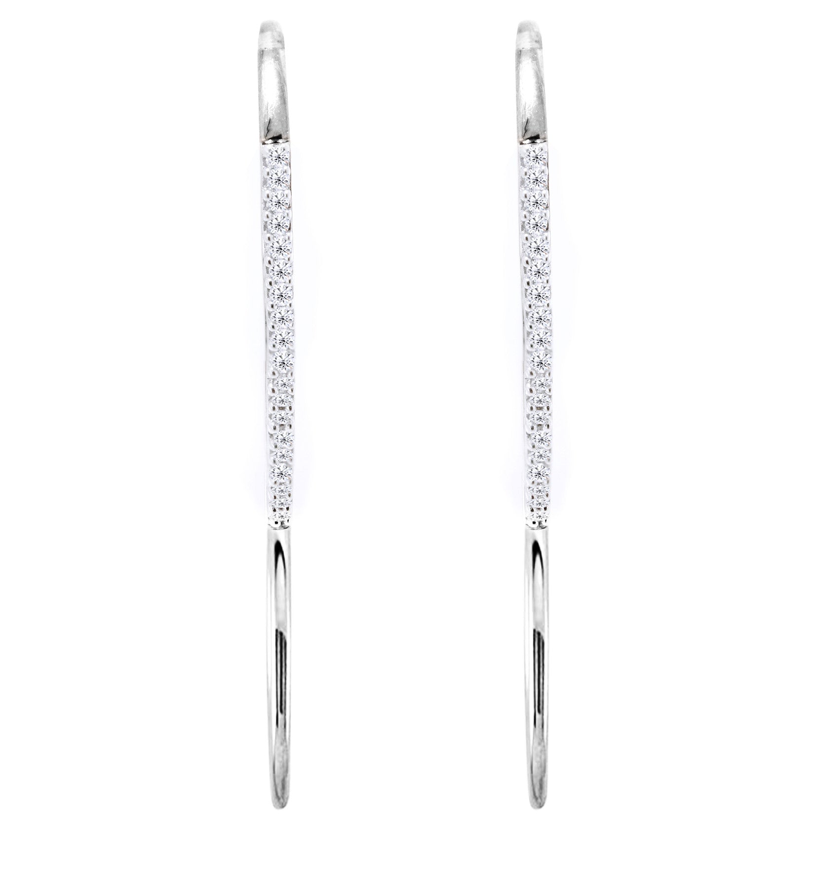 9ct White gold shepperd hook earrings with diamonds - ForeverJewels Design Studio 8